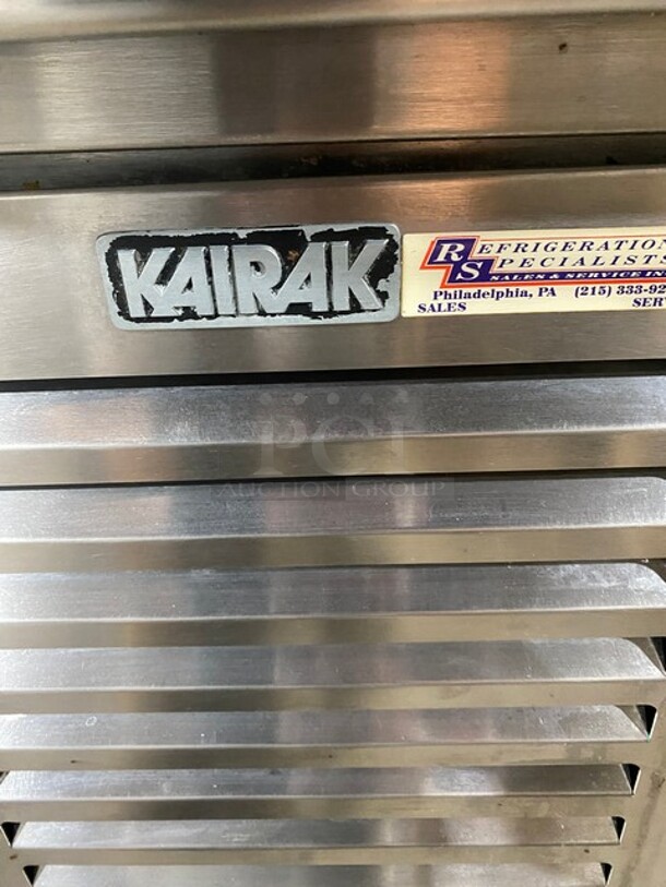 Nice! Kairak Heavy Duty Stainless Steel Pizza Prep Table With 2 Door Storage Space Underneath! On Casters! 115V 1 Phase 60HZ! On Casters!  - Image 9 of 9
