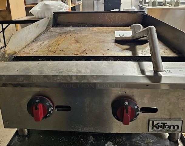 Katom Flat Top Grill, 24", w/Scraper, Tested & Working! - Image 1 of 3