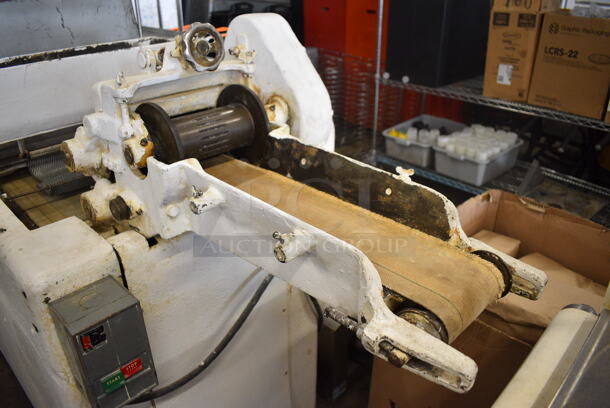 Metal Commercial Floor Style Dough Sheeter on Commercial Casters. 250 Volts, 1 Phase. 89x34x54 - Image 3 of 8
