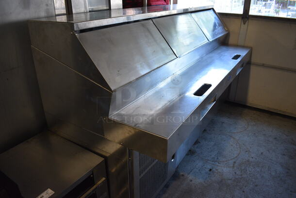 2012 Randell Model PH96E3 Stainless Steel Commercial Prep Table on Commercial Casters. 115 Volts, 1 Phase. 96x41x56. Powers On But Does Not Get Cold