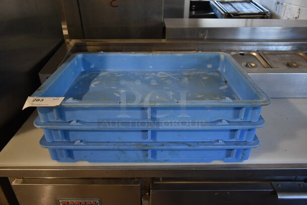 3 Blue Poly Ingredient Bins. 3 Times Your Bid! - Image 1 of 3