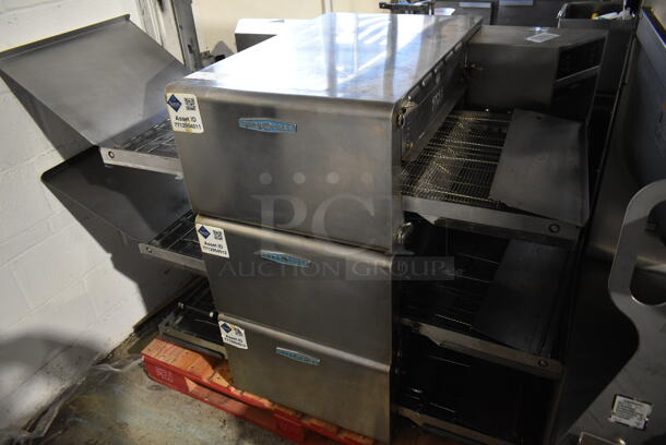 3 2017 Turbochef HhC2020 Stainless Steel Commercial Electric Powered Conveyor Rapid Cook Pizza Ovens. 208/240 Volts, 3 Phase. 3 Times Your Bid!