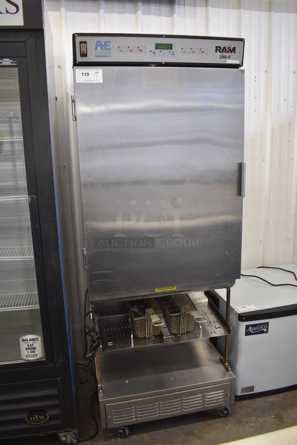 Automated Equipment RAM 280-F Stainless Steel Commercial Floor Style Frozen Fry Dispenser w/ 2 Metal Fry Baskets on Commercial Casters. 115 Volts, 1 Phase. 29x31x75. Tested and Working! - Image 2 of 8