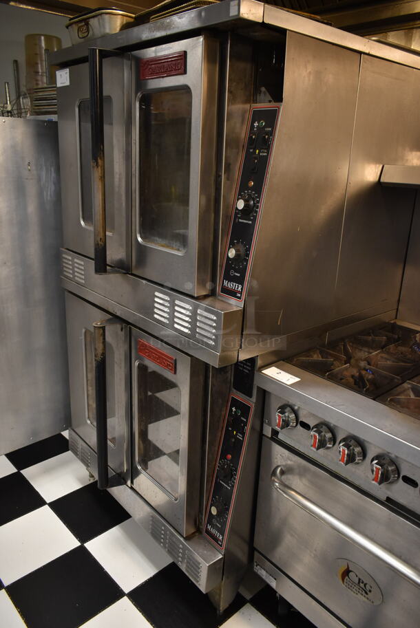 2 Garland Master 200 Stainless Steel Commercial Full Size Convection Ovens w/ View Through Doors, Metal Oven Racks and Thermostatic Controls. 2 Times Your Bid! BUYER MUST REMOVE. Tested and Working! (kitchen) - Image 2 of 9