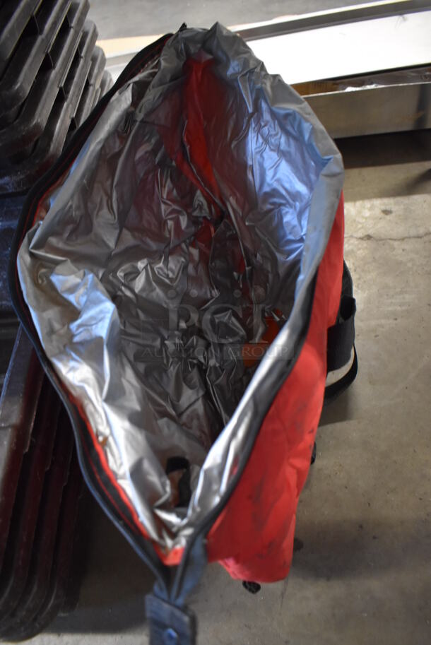 Red and Black Insulated Food Carrying Delivery Bag. 24x4x17 - Image 3 of 3