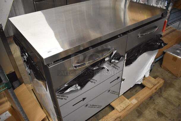 BRAND NEW! Continental SW48N Stainless Steel Commercial 2 Door Undercounter Cooler. 115 Volts, 1 Phase. 48x31.5x32. Tested and Working! - Image 3 of 6