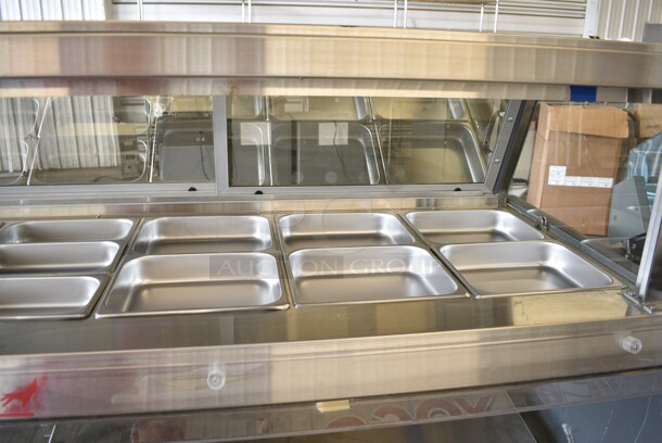 BRAND NEW SCRATCH AND DENT! Custom Deli's Inc ILW8CBSS Metal Commercial Floor Style Warming Display Case Merchandiser. 120/208 Volts, 3 Phase.  - Image 4 of 11