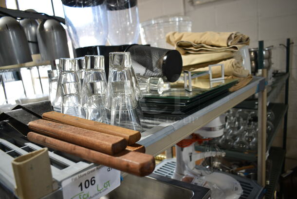 ALL ONE MONEY! Tier Lot of Various Items Including Glasses, Spatulas, Fabric - Image 2 of 8