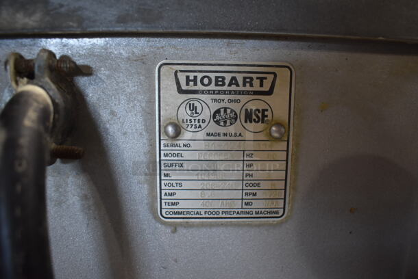 Hobart P660SBA Metal Commercial Floor Style 60 Quart Planetary Dough Mixer w/ Stainless Steel Bowl, Bowl Guard, Paddle and Dough Hook Attachments. 208-240 Volts, 3 Phase. - Image 6 of 9