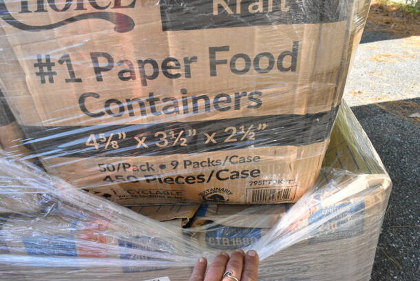 20 BRAND NEW Boxes Including 5001RT350B Lavex White Hardwound Paper Towel, 350 Feet / Roll - 12/Case, 795PTOKFT1 Choice Kraft Microwavable Folded Paper #1 Take-Out Container 4 3/8" x 3 1/2" x 2 1/2" - 450/Case, 50010W Choice 10 oz. White Poly Paper Hot Cup - 1000/Case, 2 Box Dart SafeSeal 16 oz. Plastic Tamper-Resistant, Tamper-Evident Bowl with Dome Lid - 240/Case, 795PTOKFT4 Choice Kraft Microwavable Folded Paper #4 Take-Out Container 7 3/4" x 5 1/2" x 3 1/2" - 160/Case, 5001RT800B Lavex 8" White Hardwound Paper Towel, 800 Feet / Roll - 6/Case, 2 Box 5001RT800N Lavex 8" Natural Kraft Hardwound Paper Towel, 800 Feet / Roll - 6/Case. 20 Times Your Bid!  - Image 7 of 12