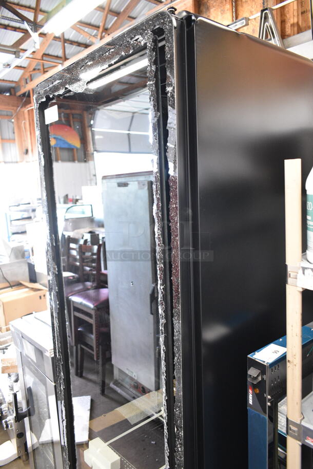 BRAND NEW SCRATCH AND DENT! 2024 True CVM-27-HC Metal Commercial Single Door Reach In Cooler Merchandiser w/ Poly Coated Racks. See Pictures for Broken Glass. 115 Volts, 1 Phase. Tested and Working! - Image 3 of 8