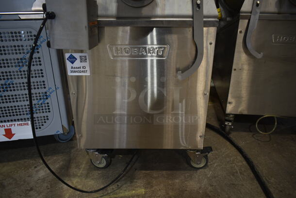 2019 Hobart MG2032 Metal Commercial Floor Style Electric Powered Meat Grinder w/ Foot Pedal on Commercial Casters. 208 Volts, 3 Phase. - Image 3 of 6