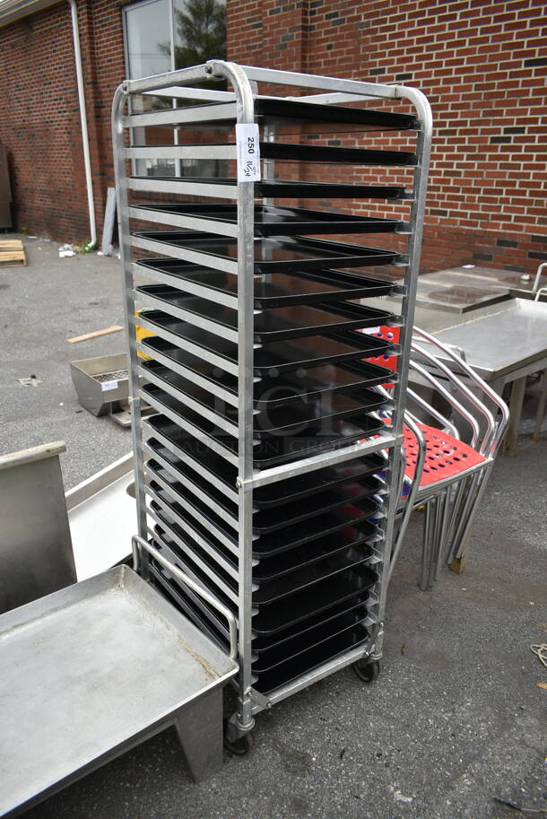 Metal Commerical Pan Transport Rack on Commercial Casters. - Image 2 of 2