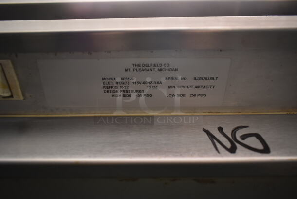 Delfield 6051-S Stainless Steel Commercial 2 Door Reach In Cooler on Commercial Casters. 115 Volts, 1 Phase. Tested and Does Not Power On - Image 7 of 7