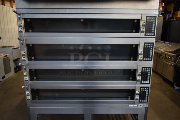 2017 Miwe CO 4.1408 Stainless Steel Commercial Floor Style Electric Powered 4 Deck Artisan Bakery Oven w/ Hood on Commercial Casters. 208 Volts, 3 Phase. - Image 3 of 10