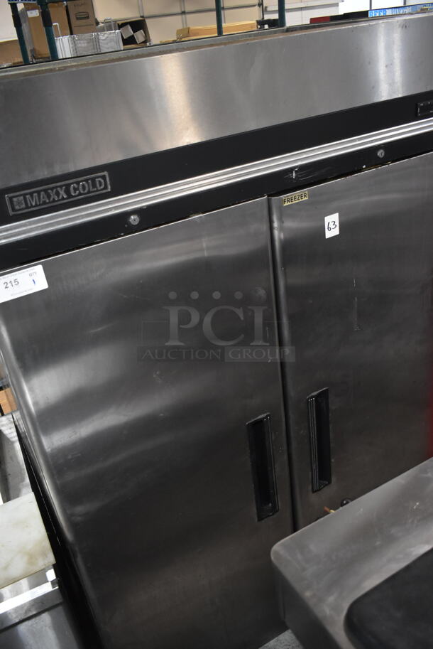 Maxx Cold MXCF-49FD Stainless Steel Commercial 2 Door Reach In Freezer. 115 Volts, 1 Phase. - Item #1109484
