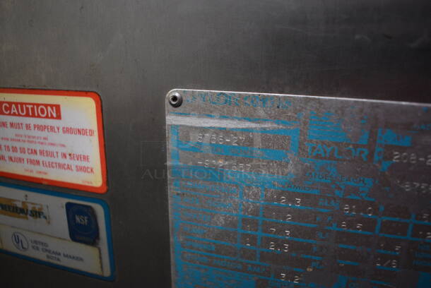 Taylor 8756-27 Stainless Steel Commercial Floor Style Water Cooled 2 Flavor w/ Twist Soft Serve Ice Cream Machine on Commercial Casters. 208/230 Volts, 1 Phase. 26x36x72 - Image 9 of 9