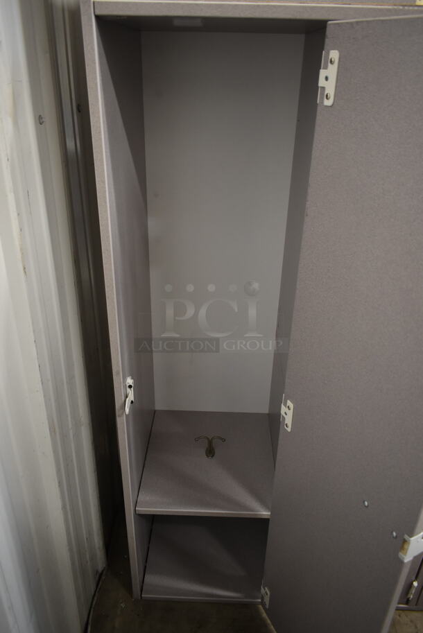 BRAND NEW SCRATCH AND DENT! Gray 3 Door Cabinet. - Image 4 of 6