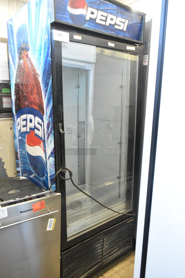 Habco ESM28 Metal Commercial Single Door Reach In Cooler Merchandiser w/ Poly Coated Racks. 115 Volts, 1 Phase. Cannot Test Due To Cut Power Cord - Image 1 of 3