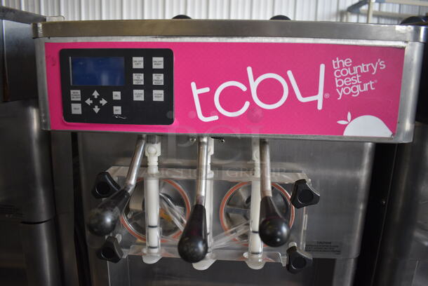 2013 Stoelting Model F231-309I2-AD1 Stainless Steel Commercial Floor Style Air Cooled 2 Flavor w/ Twist Soft Serve Ice Cream Machine on Commercial Casters. 208-240 Volts, 3 Phase.  - Image 4 of 7