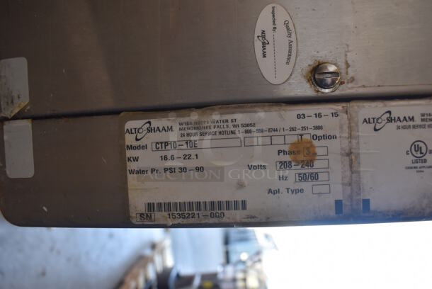 2015 Alto Shaam CTP10-10E Stainless Steel Commercial Electric Powered Combitherm Convection Oven on Metal Equipment Stand. 208-240 Volts, 3 Phase. - Image 4 of 6