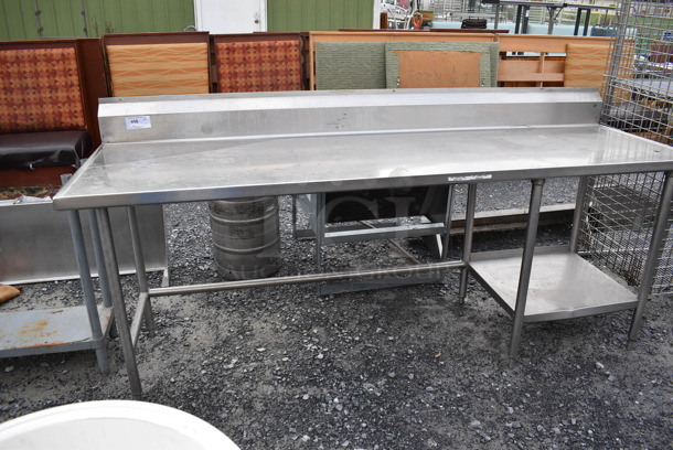 Stainless Steel Table w/ Back Splash and Under Shelf. 96x30x44 - Image 2 of 4