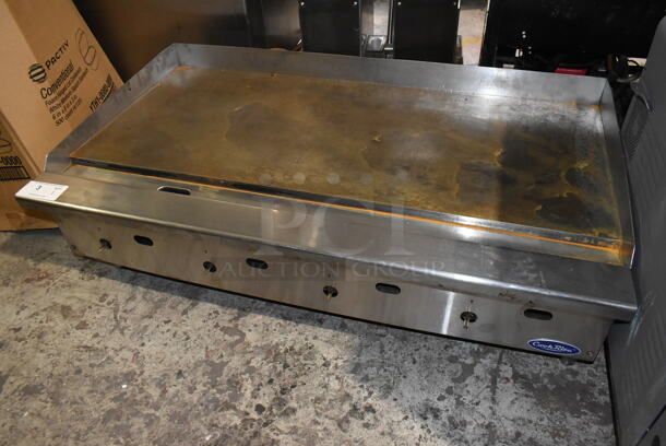 Cook Rite Stainless Steel Commercial Countertop Natural Gas Powered Flat Top Griddle. 