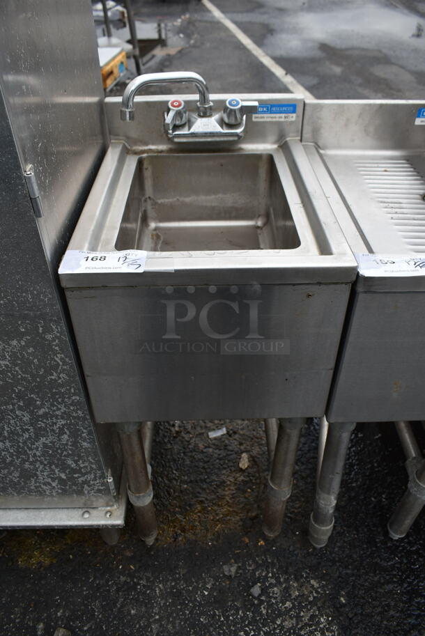BK Series Stainless Steel Commercial Single Bay Sink w/ Faucet and Handles.  - Image 1 of 4