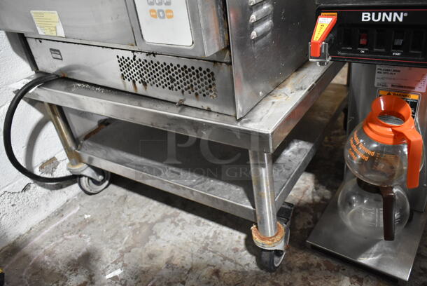 Stainless Steel Commercial Equipment Stand w/ Under Shelf on Commercial Casters.  - Image 2 of 4