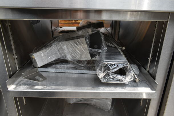 BRAND NEW SCRATCH AND DENT! Stainless Steel Commercial Counter w/ Sink Bay, Faucet, Handles and Under Shelves. - Image 5 of 10