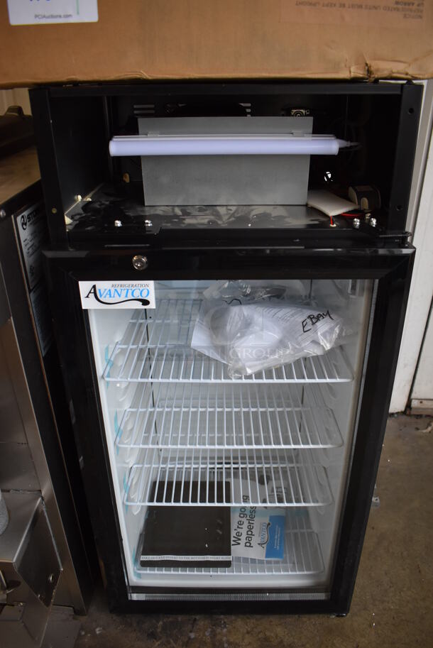 BRAND NEW IN BOX! Avantco 360SC80 Metal Commercial Countertop Mini Cooler Merchandiser w/ Poly Coated Racks. 110-120 Volts, 1 Phase. 18x17x36.5. Tested and Working! - Image 4 of 10