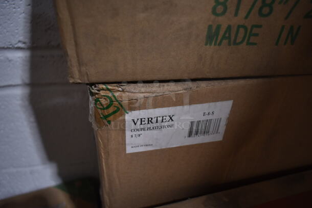 7 Boxes of 12 BRAND NEW IN BOX! Vertex E-8-S Stone Pattern 8-7/8" Coupe Plate. 7 Times Your Bid! - Image 4 of 4