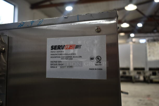 BRAND NEW SCRATCH AND DENT! 2023 ServIt 423TCW26 Stainless Steel Commercial 26 Gallon First-In First-Out Chip Warmer / Merchandiser. 120 Volts, 1 Phase. Tested and Does Not Power On - Image 7 of 7