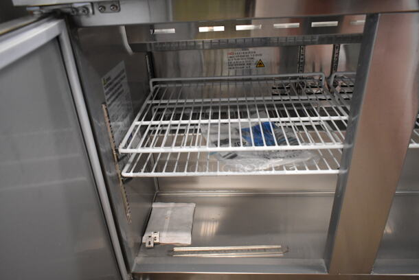 BRAND NEW SCRATCH AND DENT! 2023 Avantco 178SSPT71HC Stainless Steel Commercial Sandwich Salad Prep Table Bain Marie Mega Top on Commercial Casters. 115 Volts, 1 Phase. Tested and Working! - Image 11 of 11