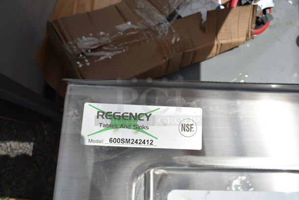 BRAND NEW SCRATCH AND DENT! Regency 600SM242412 Stainless Steel Commercial 16-Gauge Stainless Steel One Compartment Floor Mop Sink - 24" x 24" x 12" Bowl - Image 5 of 5