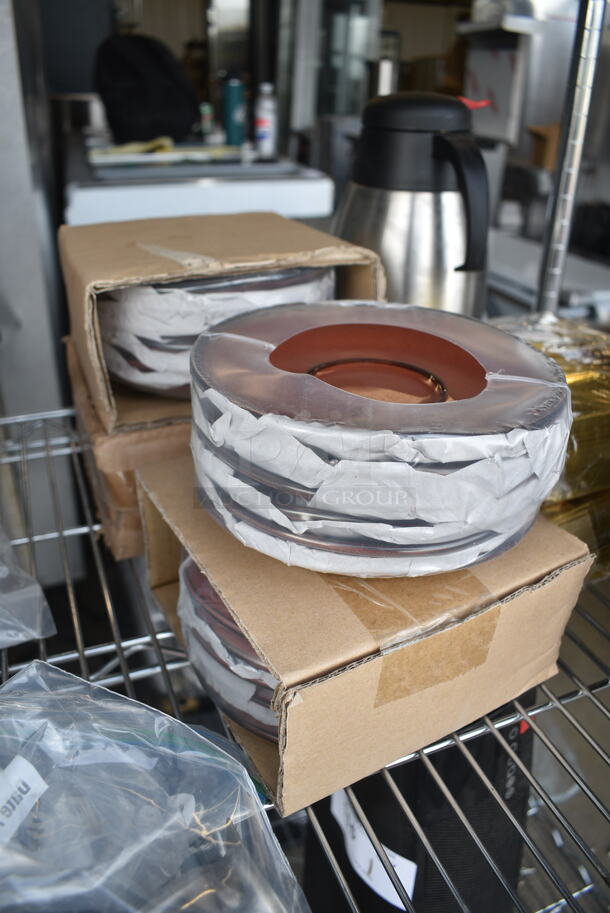 ALL ONE MONEY! Two Tier Lot of Various Items Including Blender, Metal Cake Stand, Poly Buckets,  Patty Paper, Saucers.  - Image 8 of 12