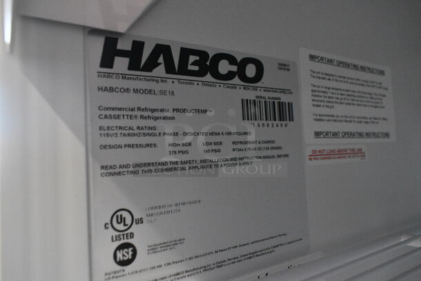 2019 Habco SE18 Metal Commercial Single Door Reach In Cooler Merchandiser w/ Poly Coated Racks. See Pictures for Broken Glass. 115 Volts, 1 Phase. Tested and Working! - Image 6 of 6