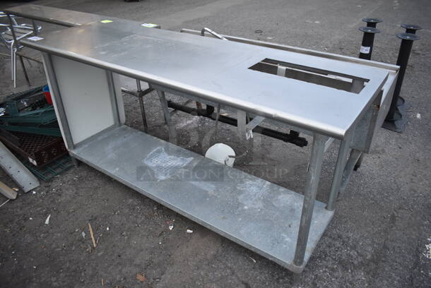 Stainless Steel Table w/ Metal Under Shelf. 72x24x36