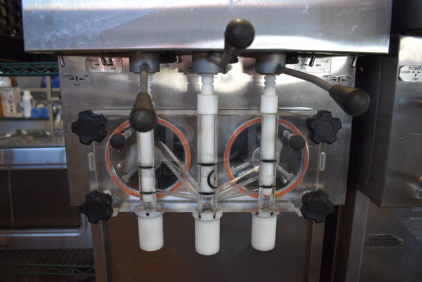 Stoelting 237R-109G Stainless Steel Commercial Floor Style Air Cooled 2 Flavor w/ Twist Soft Serve Ice Cream Machine on Commercial Casters. Goes GREAT w/ Lot 118! 208/230 Volts, 3 Phase. 16x43x66 - Image 3 of 7