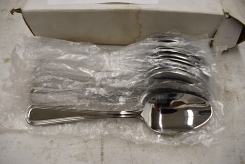 36 BRAND NEW IN BOX! Winco 0030-01 Stainless Steel Shangrila Tea Spoons. 6". 36 Times Your Bid!