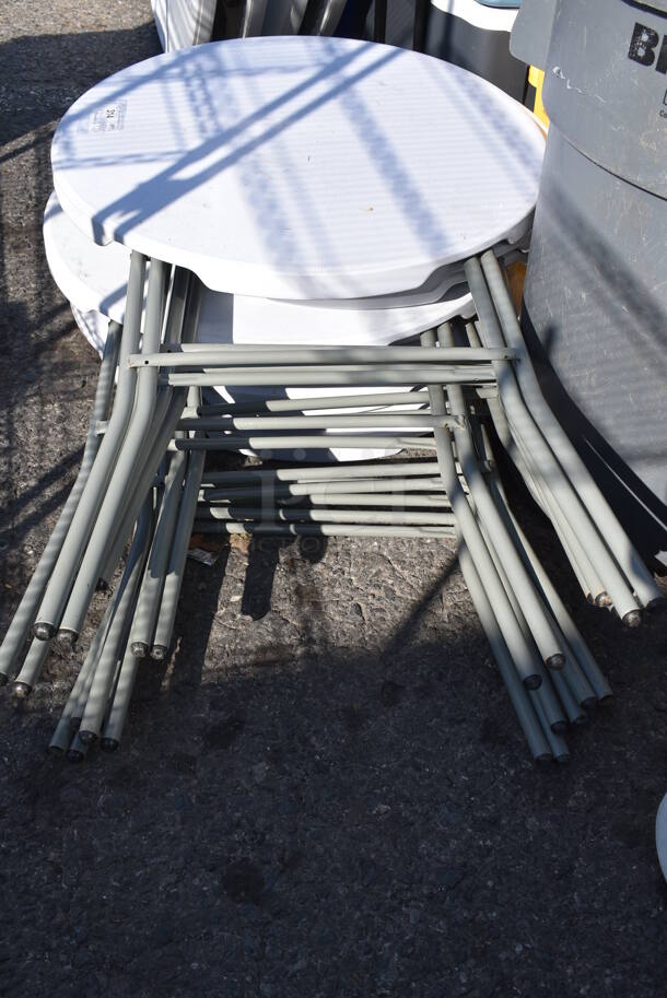 8 White Round Folding Tables. 31x31x44. 8 Times Your Bid! - Image 3 of 5
