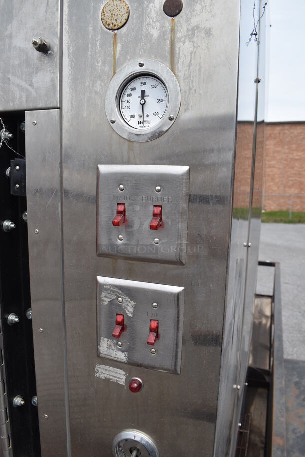 Ole Hickory EL Stainless Steel Commercial Floor Style Propane Gas Powered Rotating Rotisserie Smoker Oven. 65,000 BTU. Unit Will Be Removed From The Trailer Unless The Same Bidder Wins Both Lots 4 and 5.  - Image 6 of 12