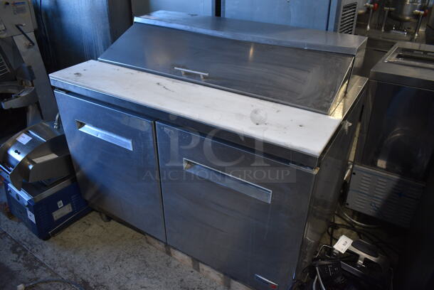 Fagor Model FST-48-12 Stainless Steel Commercial Sandwich Salad Prep Table Bain Marie Mega Top on Commercial Casters. 115 Volts, 1 Phase. 48x30x43. Tested and Working! - Image 2 of 8