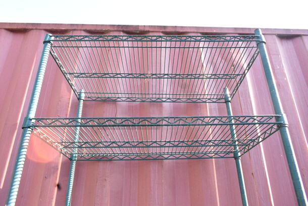 Green Finish 6 Tier Wire Shelving Unit on Commercial Casters. BUYER MUST DISMANTLE. PCI CANNOT DISMANTLE FOR SHIPPING. PLEASE CONSIDER FREIGHT CHARGES.  - Image 3 of 4