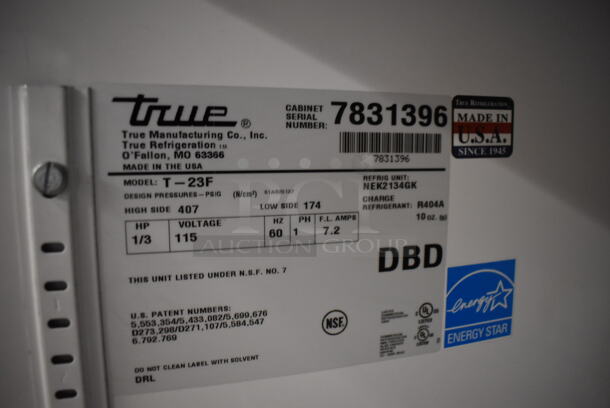 2013 True T-23F ENERGY STAR Stainless Steel Commercial Single Door Reach In Freezer w/ Poly Coated Racks on Commercial Casters. 115 Volts, 1 Phase. 27x30x83.5. Tested and Working! - Image 5 of 6