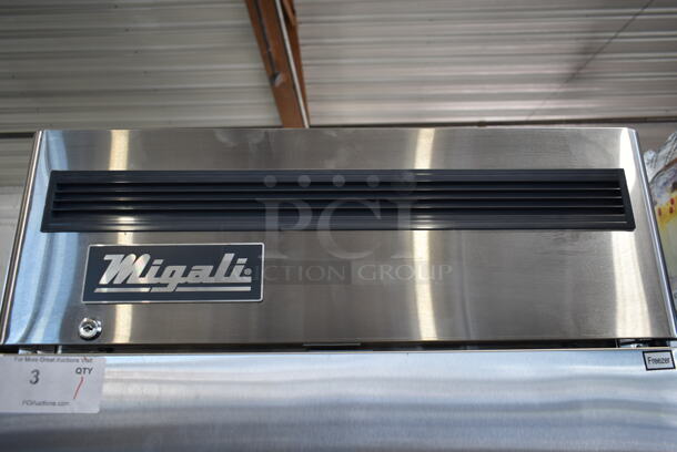 BRAND NEW SCRATCH AND DENT! 2021 Migali C-1FB-HC Stainless Steel Commercial Single Door Reach In Freezer w/ Poly Coated Racks on Commercial Casters. 115 Volts, 1 Phase. Tested and Working! - Image 6 of 10