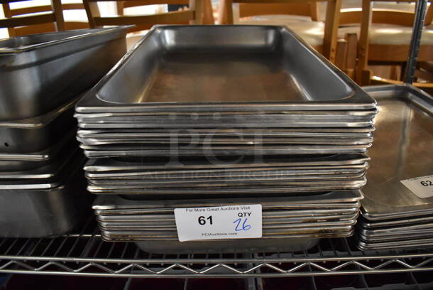 26 Stainless Steel Full Size Drop In Bins. 1/1x2. 26 Times Your Bid!