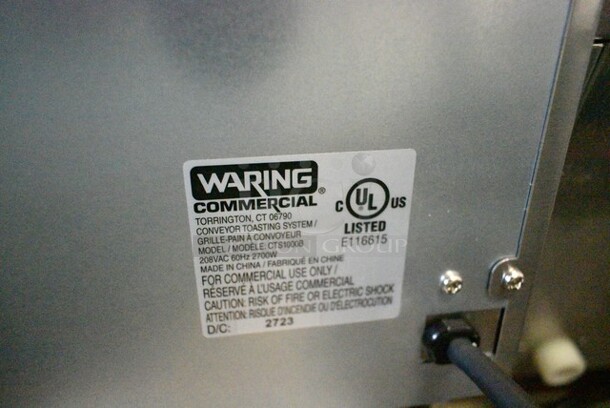BRAND NEW SCRATCH AND DENT! 2023 Waring CTS1000B Stainless Steel Commercial Conveyor Toaster. 208 Volts, 1 Phase.  - Image 8 of 8