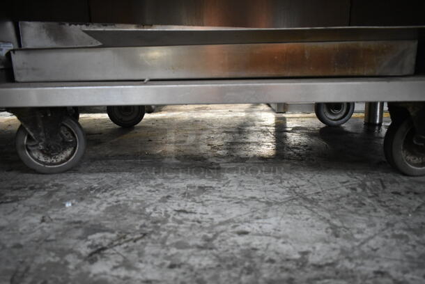 MagiKitch'n FM-636-H Stainless Steel Commercial Natural Gas Powered Charbroiler Grill w/ Under Shelf on Commercial Casters.  - Image 6 of 8