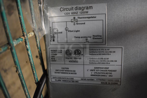 Avantco 177W50 Stainless Steel Commercial Countertop Food Warmer. 120 Volts, 1 Phase. 14.5x22x9. Tested and Working! - Image 6 of 7